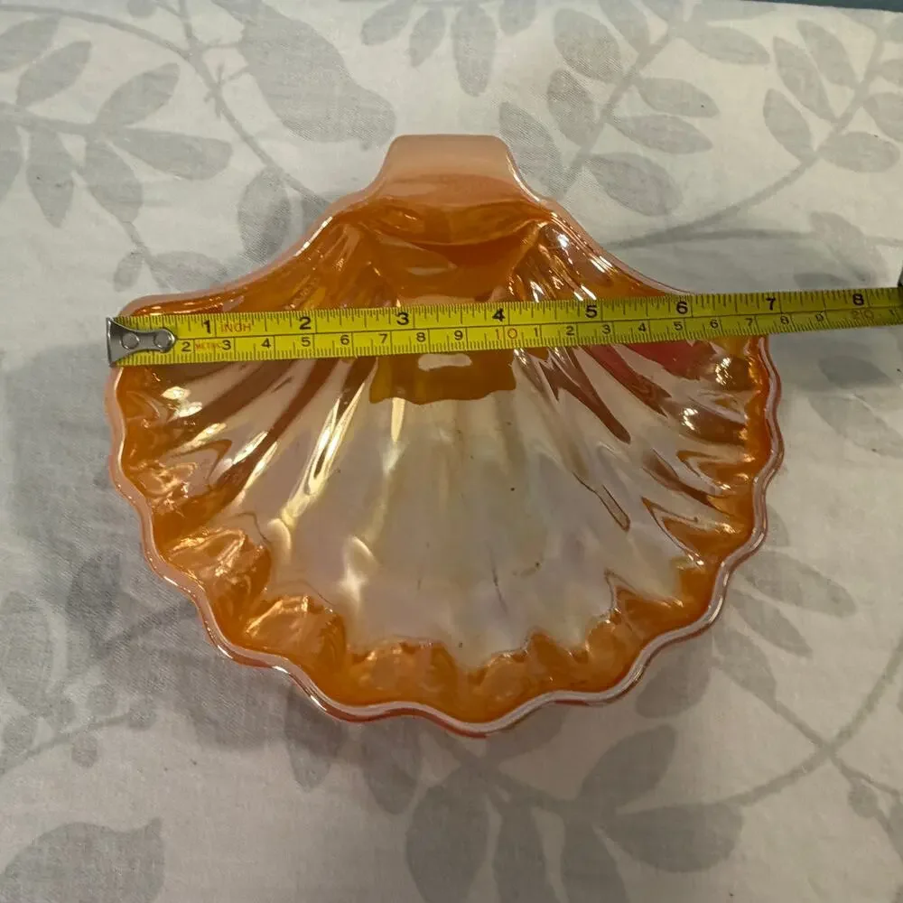 Fire-King Peach Lustre Shell Dish Candy Trinket Bowl Vintage Anchor Hocking